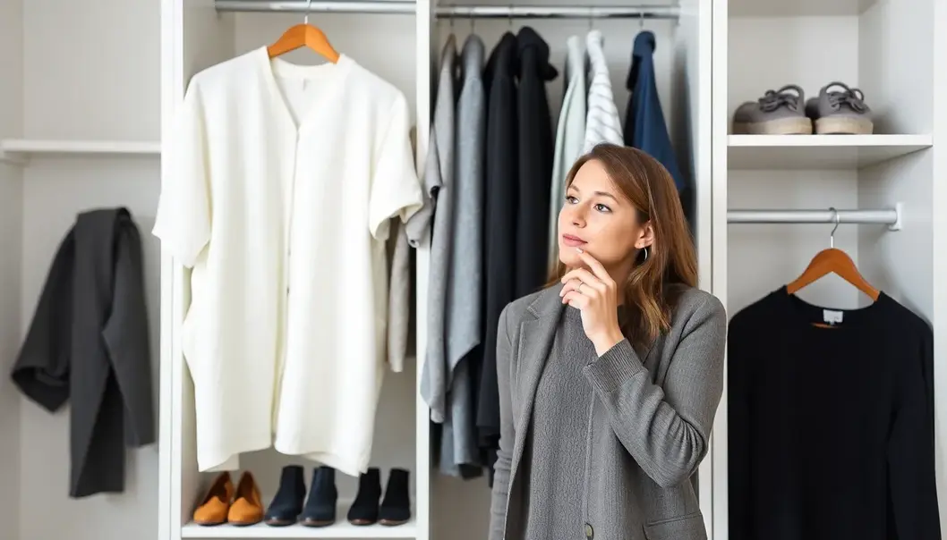 A capsule wardrobe exemplifying minimalist fashion.