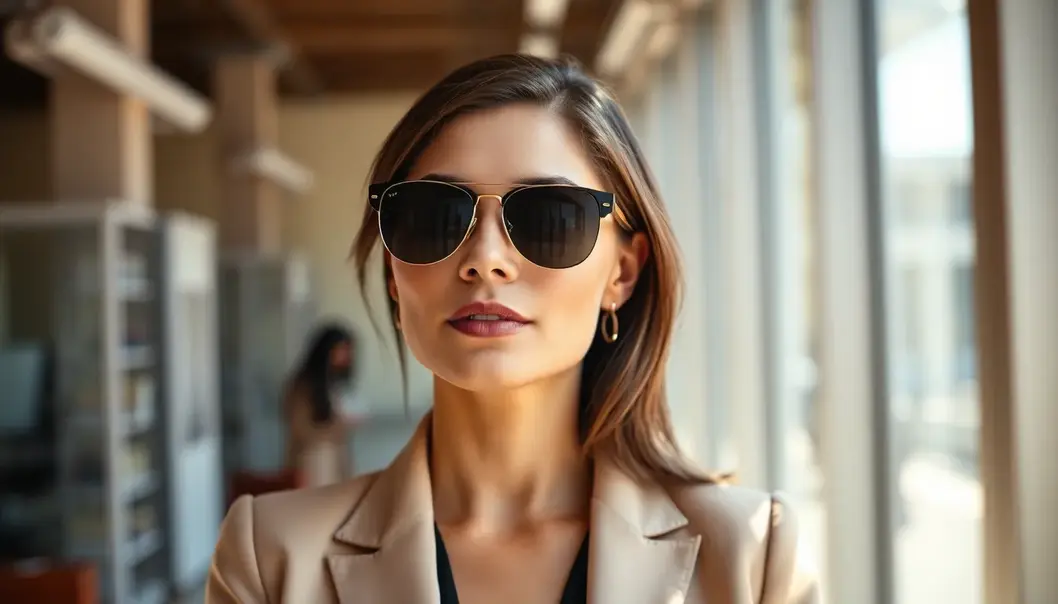 Aviator sunglasses enhance an oval face shape with timeless elegance.